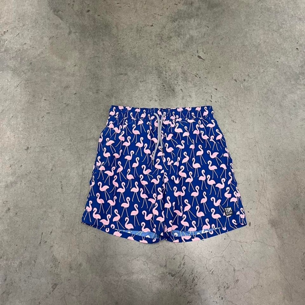 Tom & Teddy aop‎ flamingo blue summer swimming trunks